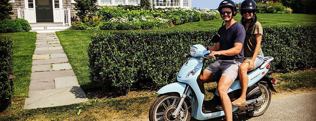 couple on scooter